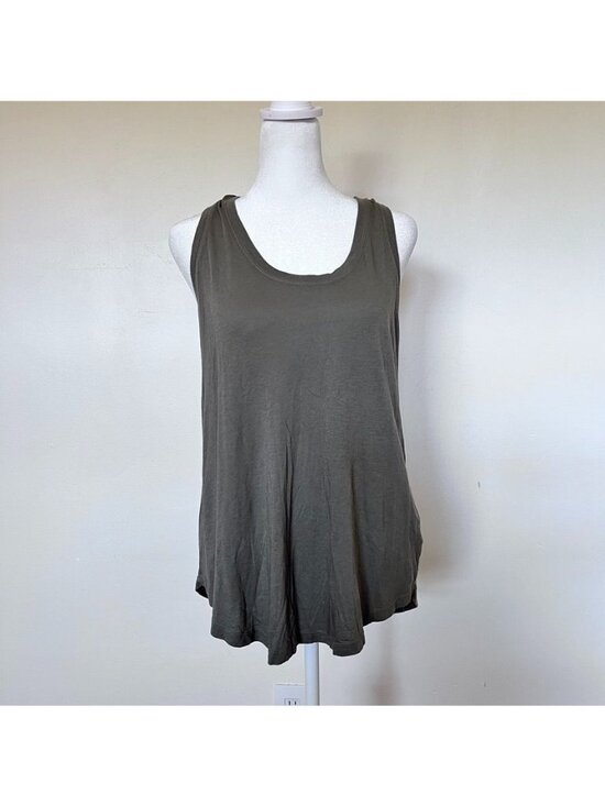 Splendid Tops - Splendid Women Sz M Olive Green Racerback Tank Top Athleisure Beachy Minimalist
